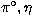 $\pi^\circ,\eta$