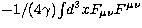 $-1/(4\gamma){\int}d^3x F_{\mu\nu}F^{\mu\nu}$