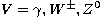 $V=\gamma,W^{\pm},Z^0$