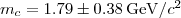$m_c=1.79\pm0.38\,{\rm GeV}/c^2$