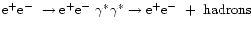 $\mbox{${\rm e}^+{\rm e}^-$ }\rightarrow\mbox{${\rm e}^+{\rm e}^-$ }\gamma^*\gamma^*\rightarrow
\mbox{${\rm e}^+{\rm e}^-$ }+\mbox{~hadrons}$