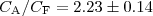 $C_{\mathrm A}/C_{\mathrm F}=2.23\pm0.14 $
