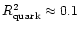 $R^2_{\mathrm {{quark}}} \approx 0.1$