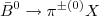 $$\bar B^0 \to \pi ^{ \pm (0)} X$$