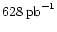 $628\,\mathrm{pb}^{-1}$