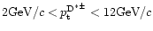 $ 2 {\rm GeV}/c < p_{\rm t}^{\rm D^{*\pm}} < 12 {\rm GeV}/c $