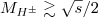 $M_{H^\pm}\gtrsim \sqrt s/2$