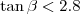 $\tan\beta < 2.8$