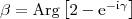 $\beta = {\mathrm {Arg}} \left[ 2 - \mathrm {e}^{-\mathrm i\gamma} \right]$
