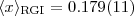 $\langle x\rangle_{\mathrm{RGI}} = 0.179(11)$