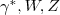 $\gamma^*, W, Z$