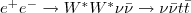 $e^{ + }e^{-}\rightarrow W^{*}W^{*}\nu\bar{\nu}\rightarrow\nu\bar{\nu}t\bar{t}$