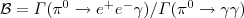 $\mathcal{B}= \Gamma(\pi^0 \to{} e^+ e^- \gamma)/\Gamma(\pi^0 \to\gamma\gamma)$