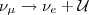 $\nu_{\mu}\to\nu_{e}+\mathcal{U}$