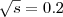 $\sqrt{s} = 0.2$