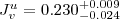 $J_{v}^{u} = 0.230^{+ 0.009}_{- 0.024}$