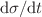 $$\mathrm{d}\sigma /\mathrm{d}t$$
