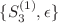 $$\{S_3^{(1)},\epsilon \}$$