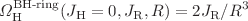 $$\Omega ^{\text {BH-ring}}_{\text {H}}(J_{\text {H}}=0,J_{\text {R}},R)=2J_{\text {R}}/R^3$$