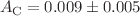 $$A_{\text {C}}{} = 0.009 \pm 0.005$$