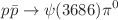 $$p \bar{p} \rightarrow \psi (3686) \pi ^0$$