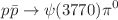 $$p \bar{p} \rightarrow \psi (3770) \pi ^0$$