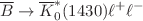 $$\overline{B}\rightarrow \overline{K}_0^{*}(1430) \ell ^+\ell ^-$$
