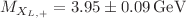 $$M_{X_{L,+}}=3.95\pm 0.09\,\mathrm{GeV}$$