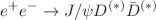 $$e^+e^-\rightarrow J/\psi D^{(*)}{\bar{D}}^{(*)}$$