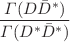 $$\frac{\Gamma (D{\bar{D}}^*)}{\Gamma (D^*{\bar{D}}^*)}$$