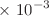 $$\times \ 10^{-3}$$