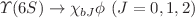 $$\Upsilon (6S) \rightarrow \chi _{bJ} \phi ~(J=0,1,2)$$
