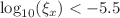 $$\log _{10}(\xi _{x}) < -5.5$$