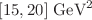 $$[15,20]~\mathrm{GeV}^2$$