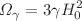 $$\Omega _\gamma =3\gamma H_0^2$$