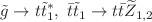 $$\tilde{g}\rightarrow t\tilde{t}_1^{*},\ \bar{t}\tilde{t}_1 \rightarrow t\bar{t}\widetilde{Z}_{1,2}$$