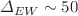 $$\Delta _{EW} \sim 50$$