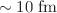 $$\sim 10\hbox { fm}$$