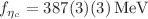 $$f_{\eta _c}=387(3)(3)\, {\mathrm{MeV}}$$