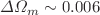 $$\varDelta \varOmega _m\sim 0.006$$