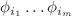 $$\phi _{i_1} \dots \phi _{i_m}$$
