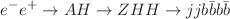 $$e^- e^+ \rightarrow A H \rightarrow ZHH\rightarrow jj b{\bar{b}}b{\bar{b}}$$