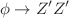 $$\phi \rightarrow Z' Z'$$