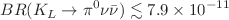 $$BR(K_L \rightarrow \pi ^0 \nu {\bar{\nu }})\lesssim 7.9 \times 10^{-11}$$