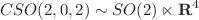 $$CSO(2,0,2)\sim SO(2)\ltimes \mathbf {R}^4$$