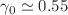 $$\gamma _0\simeq 0.55$$