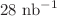 $$28~\text {nb}^{-1}$$