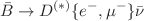 $$\bar{B}\rightarrow D^{(*)}\lbrace e^-,\mu ^-\rbrace \bar{\nu }$$