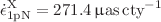 $${\dot{\epsilon }}_\mathrm {1pN}^\mathrm {X} = 271.4\,\upmu \mathrm {as\,cty}^{-1}$$