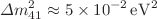 $$\Delta m^{2}_{41}\approx 5\times 10^{-2}\,\mathrm {eV}^{2}$$